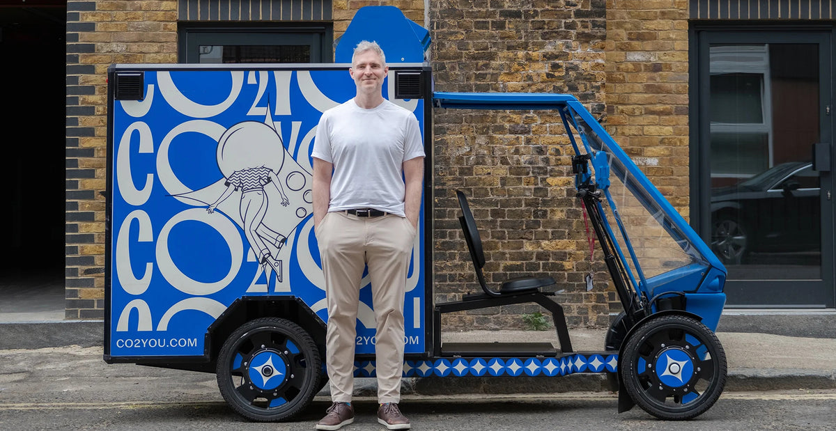 CO2 YOU founder with delivery vehicle